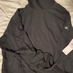 ALO Yoga Women’s Hazy Mockneck Pullover Sweater in Black